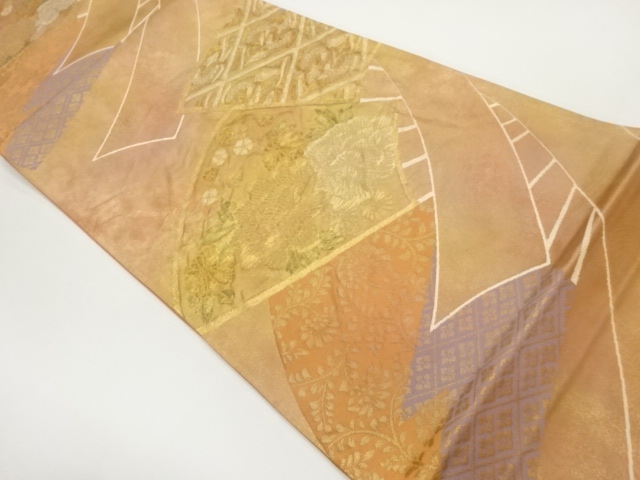 JAPANESE KIMONO / VINTAGE FUKURO OBI / WOVEN PHOENIX & FLOWERS